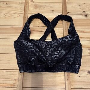 IVL Collevtice Black Metallic Leopard Print Women's Sports Bra